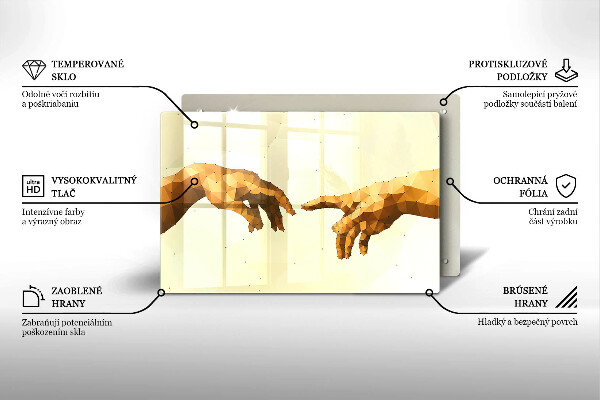 Steklena podloga za rezanje Stvarjenje Adamovih rok