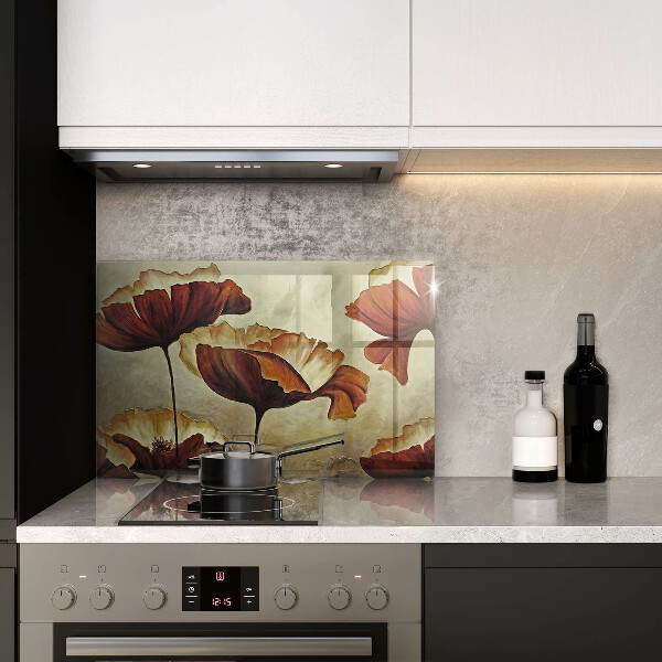 Steklena podloga za rezanje Poslikane boho rože