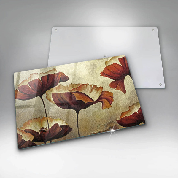 Steklena podloga za rezanje Poslikane boho rože