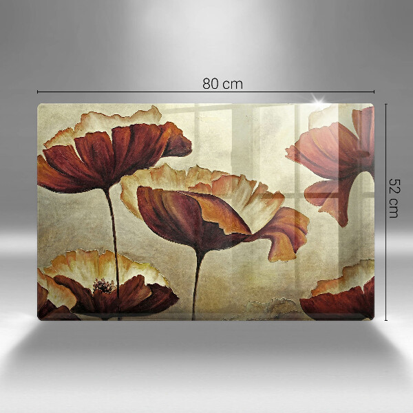 Steklena podloga za rezanje Poslikane boho rože