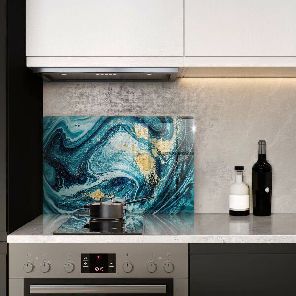 Steklena podloga za rezanje Abstrakcija modrega zlata