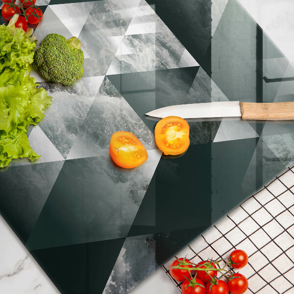 Steklena podloga za rezanje Trikotniki in voda