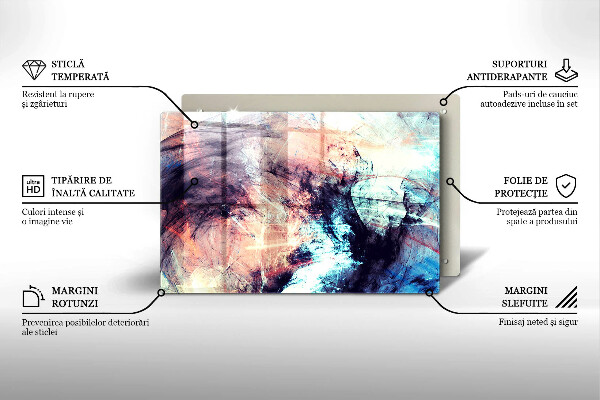 Steklena podloga za rezanje Naslikana abstrakcija