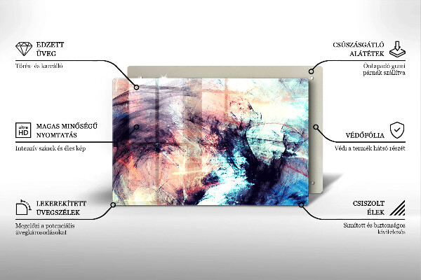 Steklena podloga za rezanje Naslikana abstrakcija