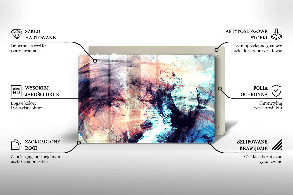 Steklena podloga za rezanje Naslikana abstrakcija