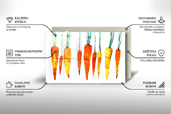 Steklena podloga za rezanje Ilustracija korenčka