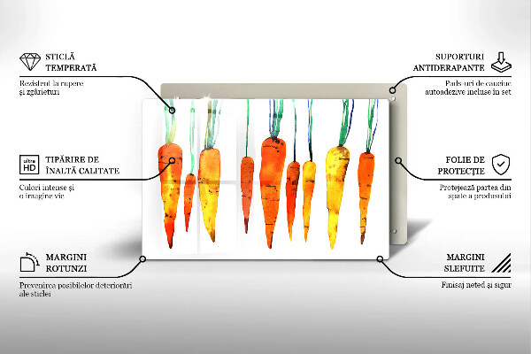Steklena podloga za rezanje Ilustracija korenčka