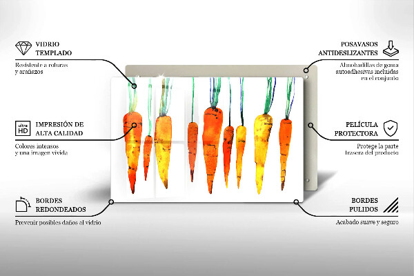 Steklena podloga za rezanje Ilustracija korenčka