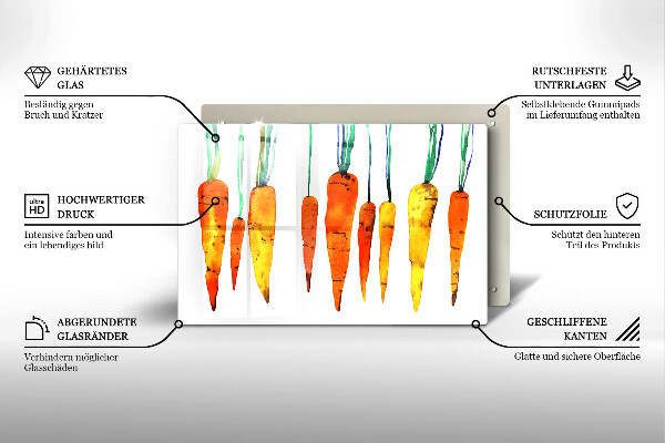 Steklena podloga za rezanje Ilustracija korenčka
