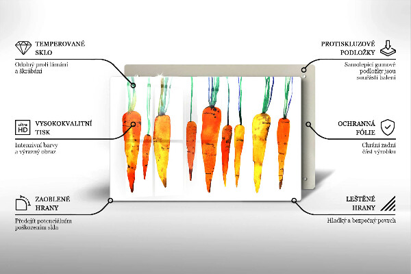 Steklena podloga za rezanje Ilustracija korenčka
