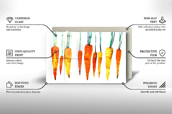 Steklena podloga za rezanje Ilustracija korenčka