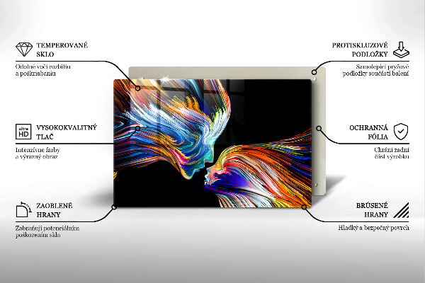 Steklena podloga za rezanje Abstrakcija poljuba