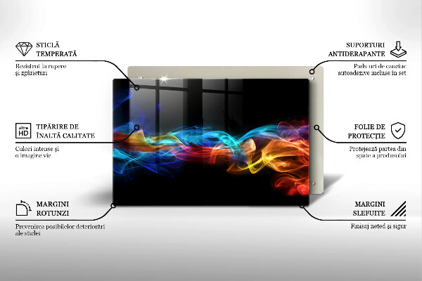 Steklena podloga za rezanje Barvit dim