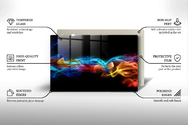 Steklena podloga za rezanje Barvit dim