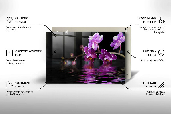 Steklena podloga za rezanje Zen voda za orhideje