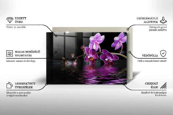 Steklena podloga za rezanje Zen voda za orhideje