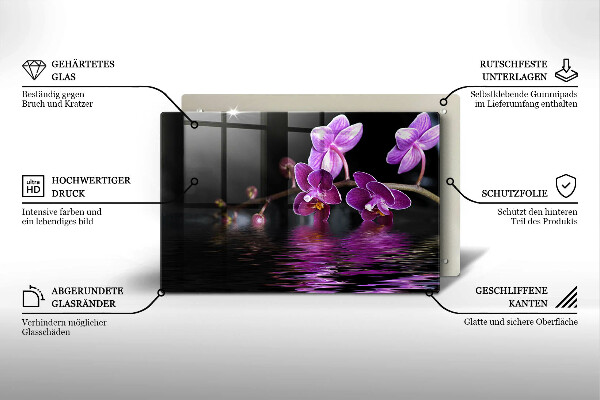 Steklena podloga za rezanje Zen voda za orhideje