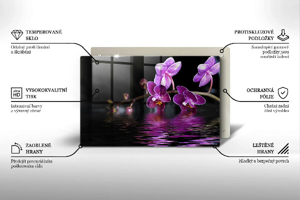 Steklena podloga za rezanje Zen voda za orhideje