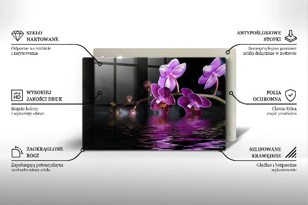 Steklena podloga za rezanje Zen voda za orhideje