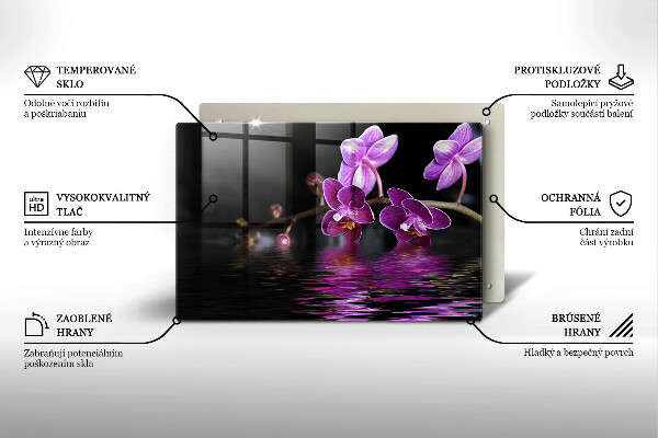 Steklena podloga za rezanje Zen voda za orhideje