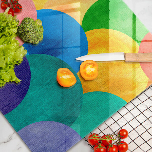 Steklena podloga za rezanje Pisani krogi