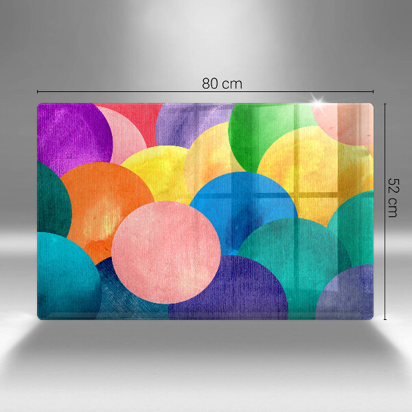 Steklena podloga za rezanje Pisani krogi