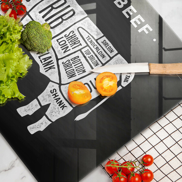 Steklena podloga za rezanje Govedina iz kravjega mesa