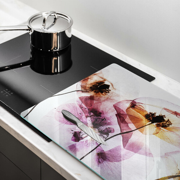 Steklena podloga za rezanje Nežni cvetovi