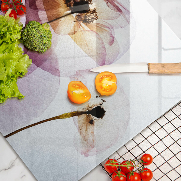 Steklena podloga za rezanje Nežni cvetovi