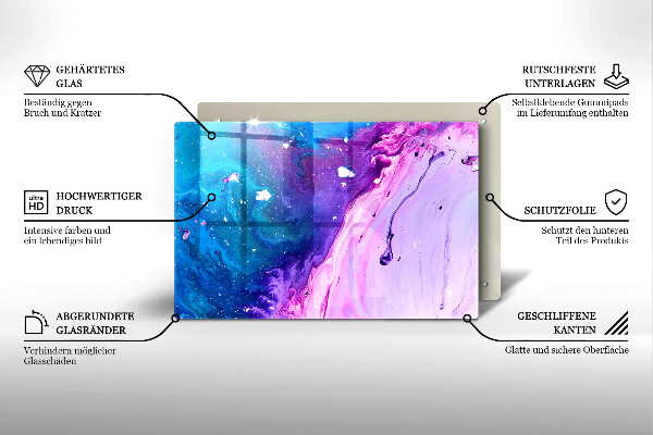 Steklena podloga za rezanje Abstraktna črnila