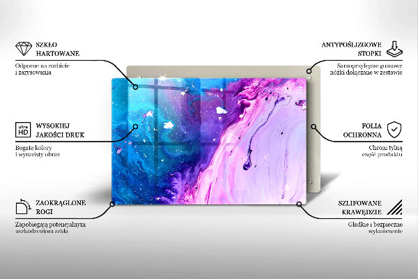 Steklena podloga za rezanje Abstraktna črnila