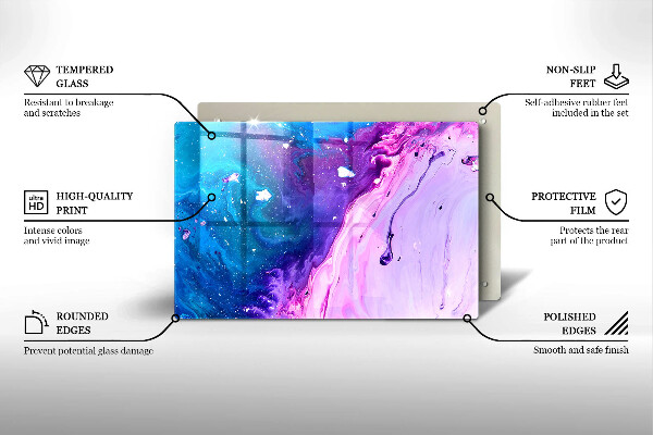 Steklena podloga za rezanje Abstraktna črnila