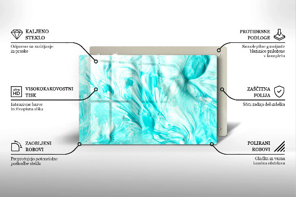 Steklena podloga za rezanje Abstraktne barve