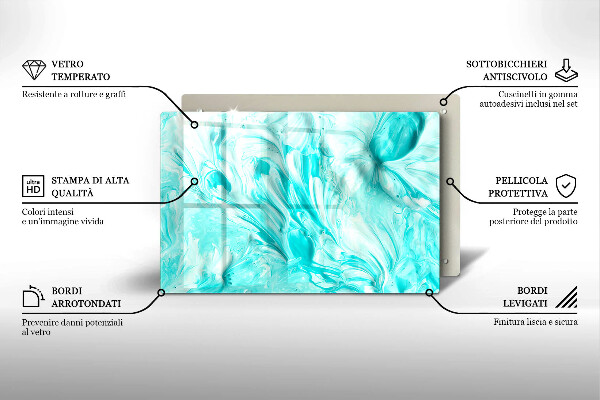 Steklena podloga za rezanje Abstraktne barve