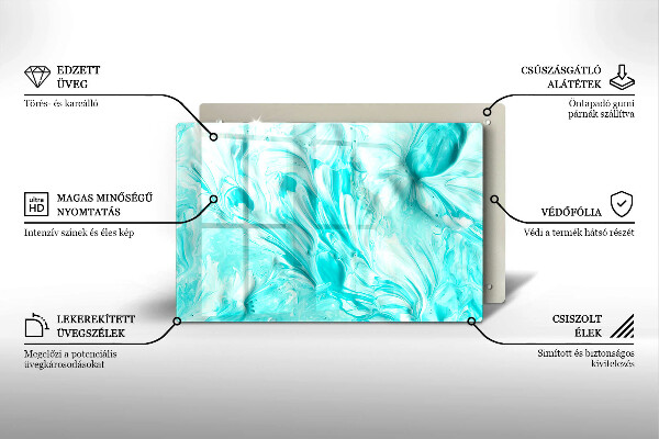 Steklena podloga za rezanje Abstraktne barve