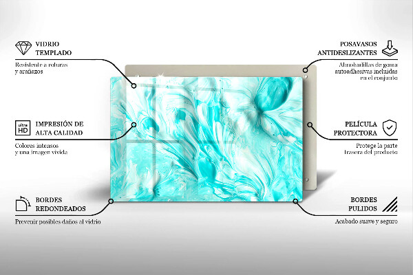 Steklena podloga za rezanje Abstraktne barve