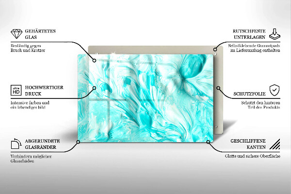 Steklena podloga za rezanje Abstraktne barve