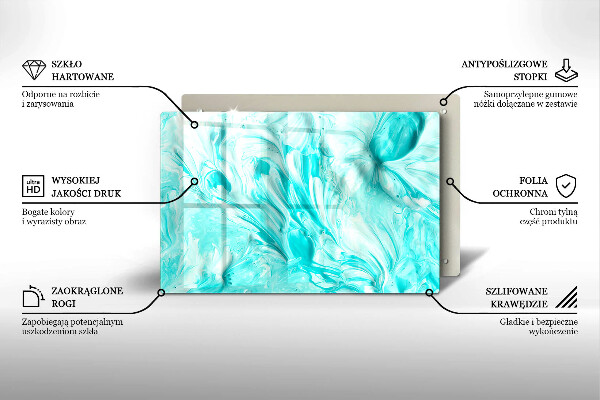 Steklena podloga za rezanje Abstraktne barve