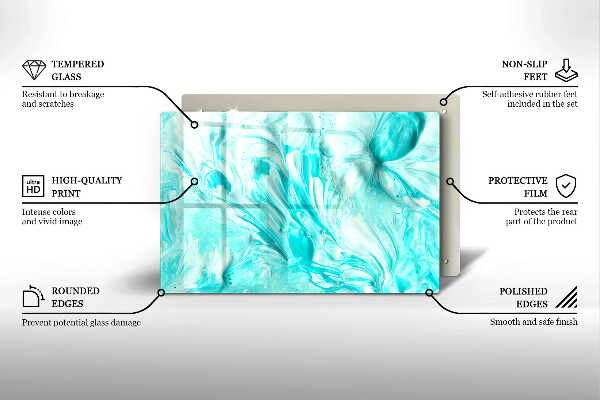 Steklena podloga za rezanje Abstraktne barve