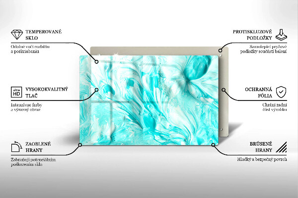 Steklena podloga za rezanje Abstraktne barve