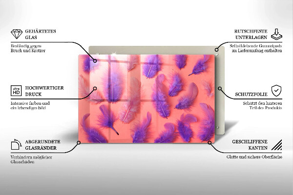 Steklena podloga za rezanje Puhasto perje