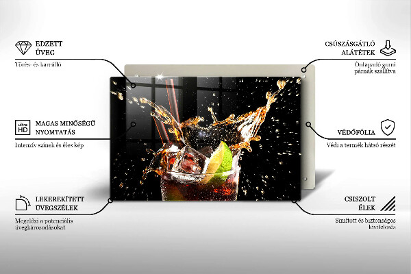 Steklena podloga za rezanje Pijte z ledom