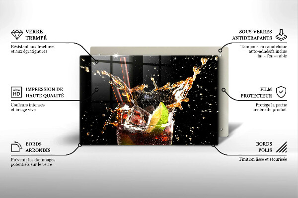 Steklena podloga za rezanje Pijte z ledom