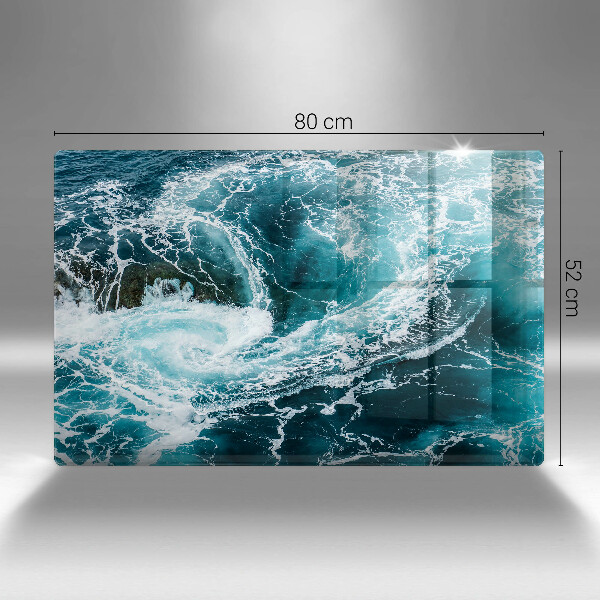 Steklena podloga za rezanje Peneči se valovi vode