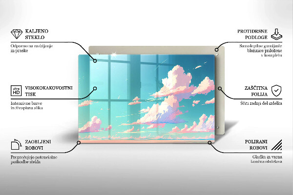 Steklena podloga za rezanje Pravljična nebesa