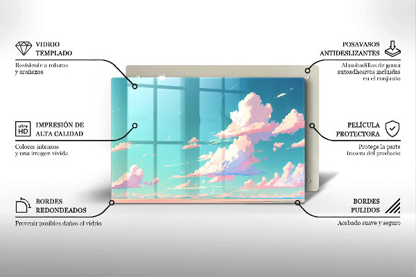 Steklena podloga za rezanje Pravljična nebesa