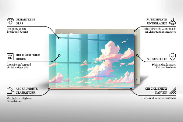 Steklena podloga za rezanje Pravljična nebesa