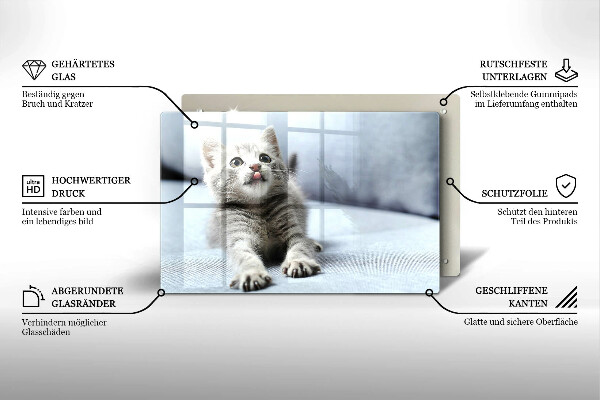 Steklena podloga za rezanje Majhna ljubka mucka