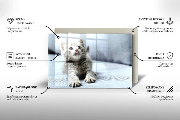 Steklena podloga za rezanje Majhna ljubka mucka