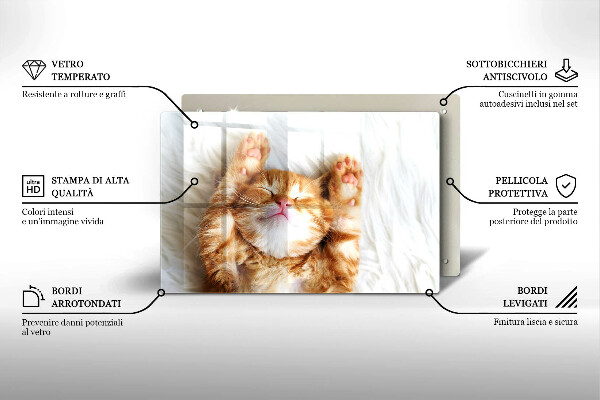 Steklena podloga za rezanje Majhna ljubka mucka